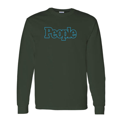 Men's People Magazine Logo Gildan Heavy Cotton Long Sleeve T-Shirt