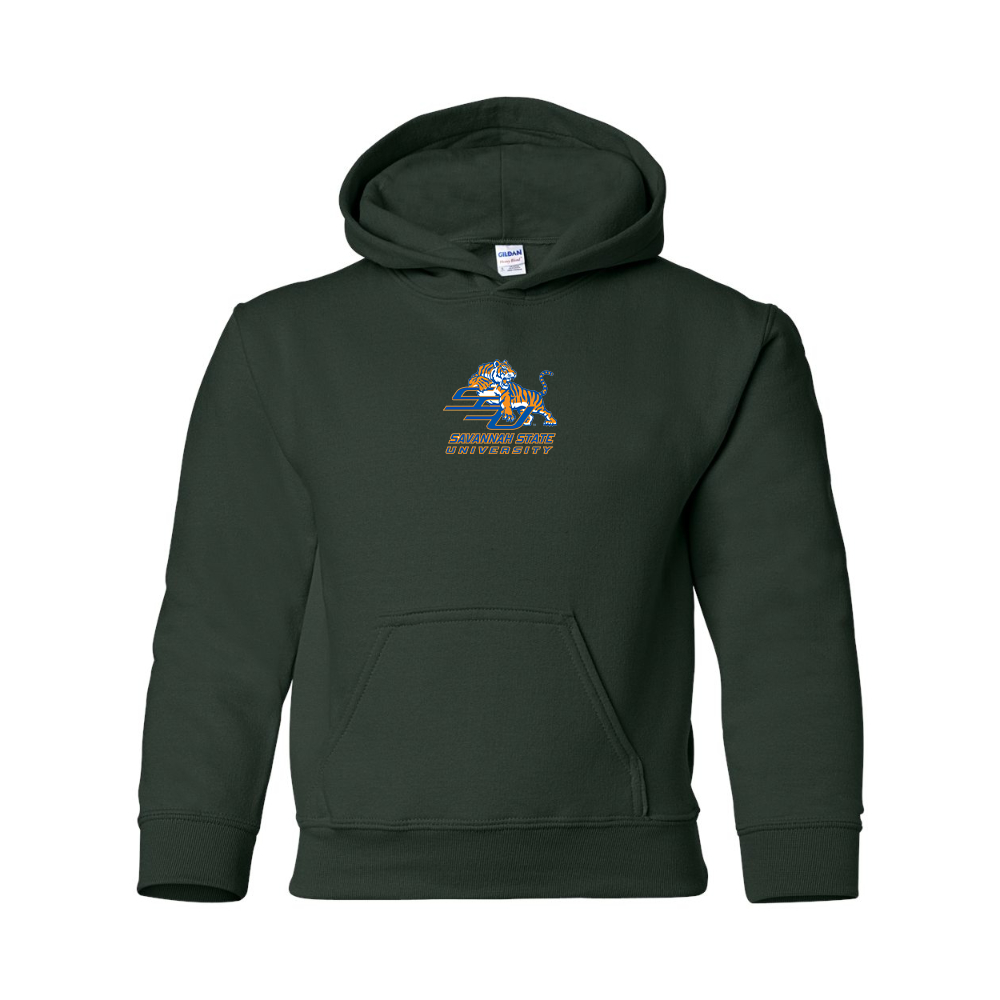 Youth Savannah State Tigers Logo Gildan Heavy Blend  Hooded Sweatshirt