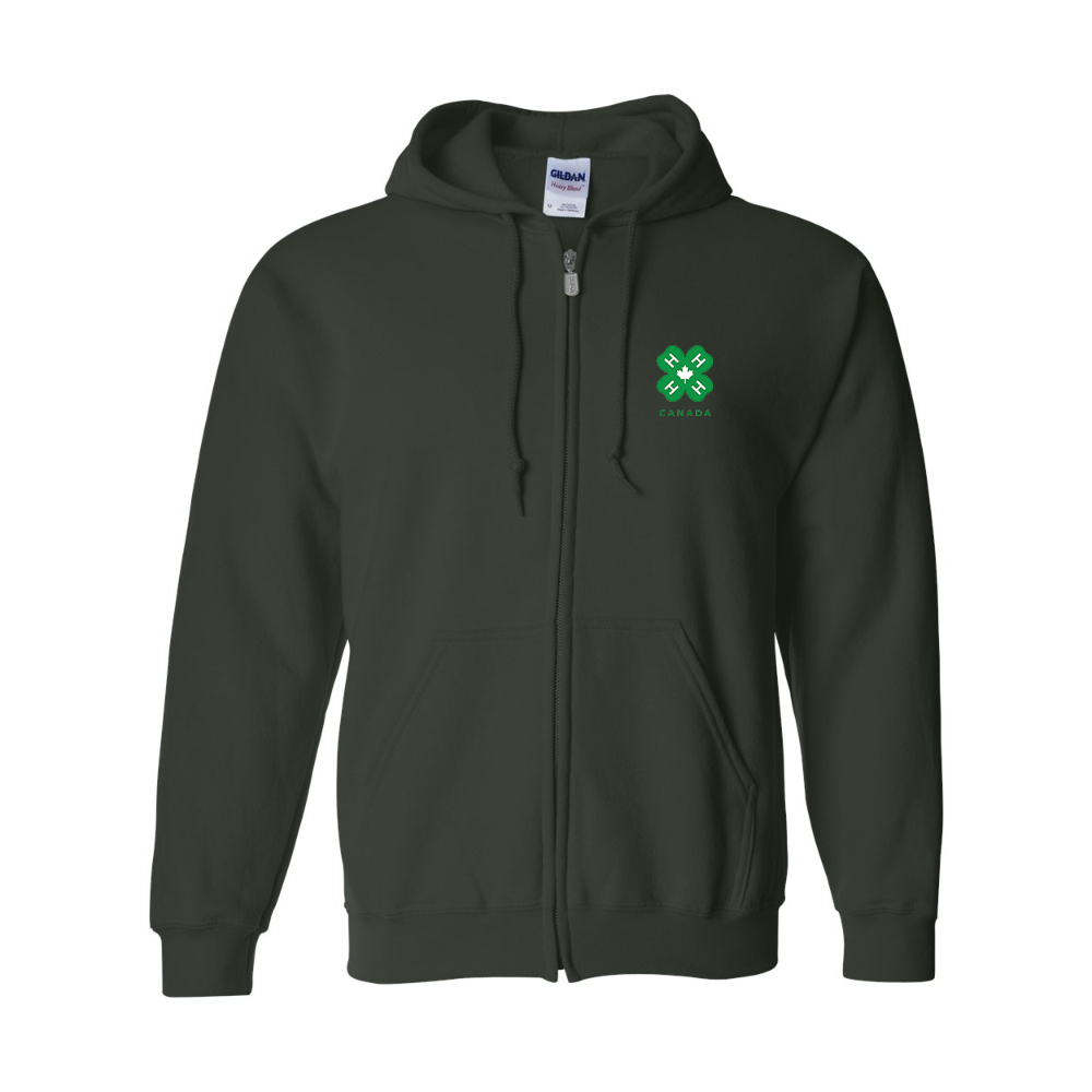 Men's 4H Canada Logo Gildan  Heavy Blend Full Zip Hooded Sweatshirt