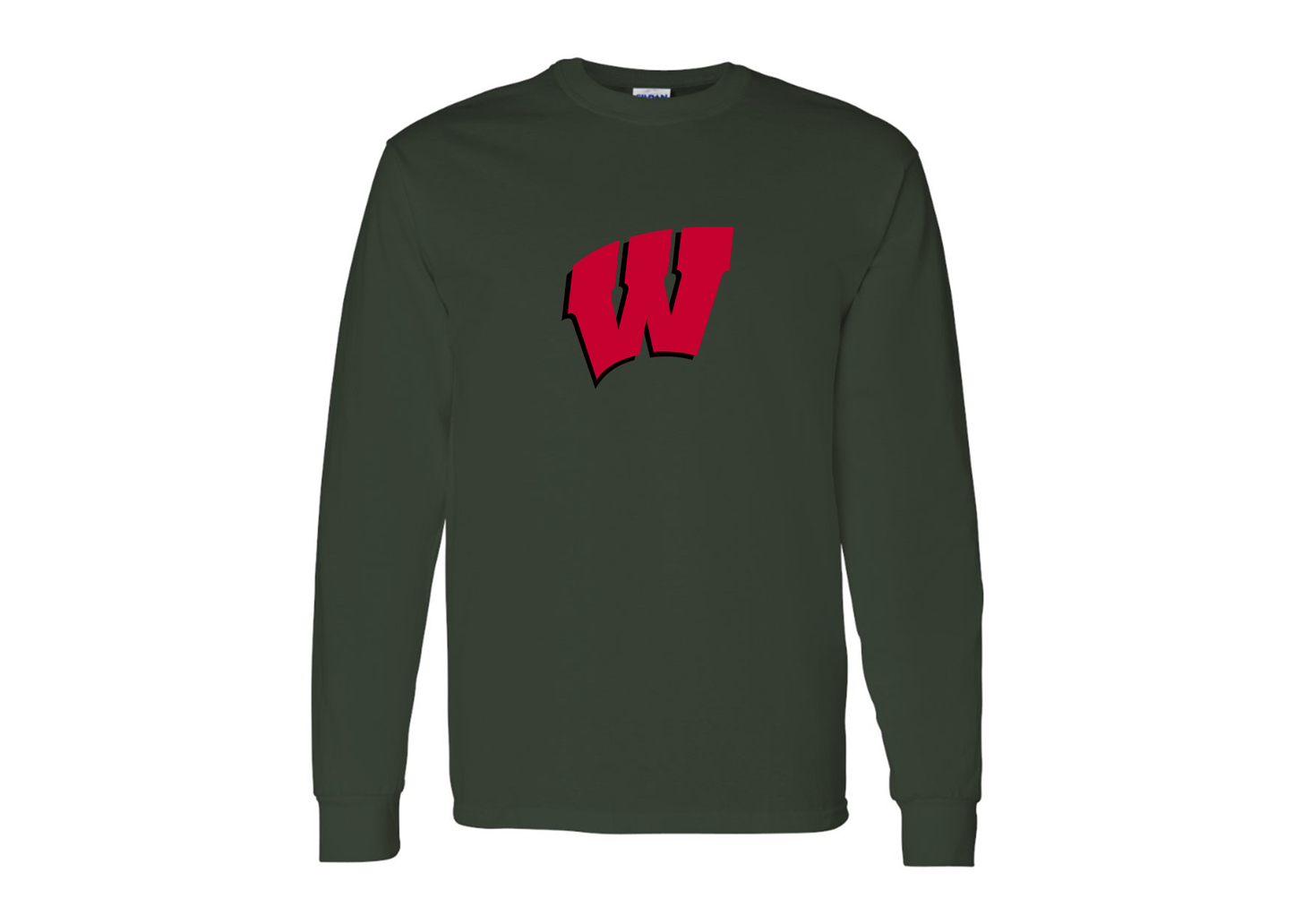 Men's Wisconsin Badgers Gildan Heavy Cotton Long Sleeve T-Shirt