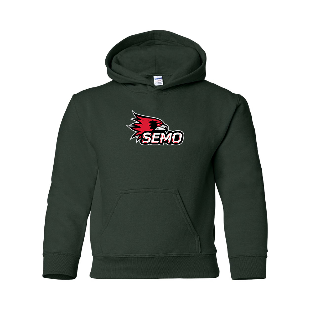 Youth SEMO Redhawks Logo Gildan Heavy Blend  Hooded Sweatshirt
