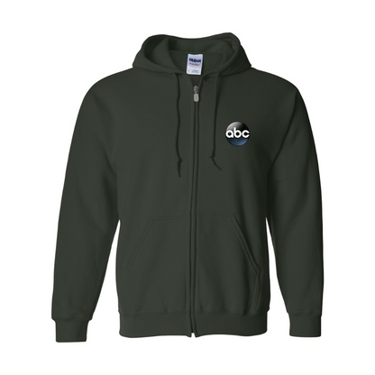 Men's Abc Logo Gildan  Heavy Blend Full Zip Hooded Sweatshirt