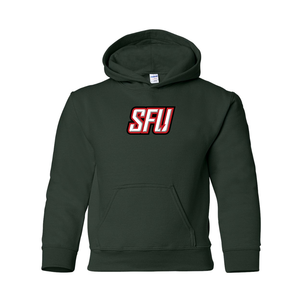 Youth Saint Francis Red Flash Logo Gildan Heavy Blend  Hooded Sweatshirt