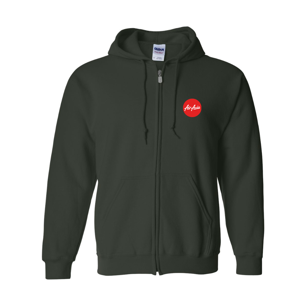 Men's Air Asia Logo Gildan  Heavy Blend Full Zip Hooded Sweatshirt