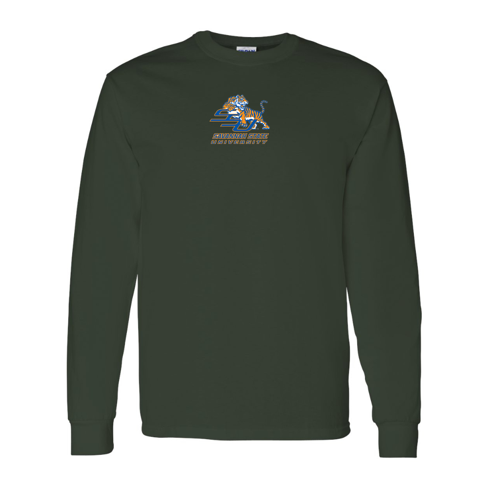 Men's Savannah State Tigers Logo Gildan Heavy Cotton Long Sleeve T-Shirt