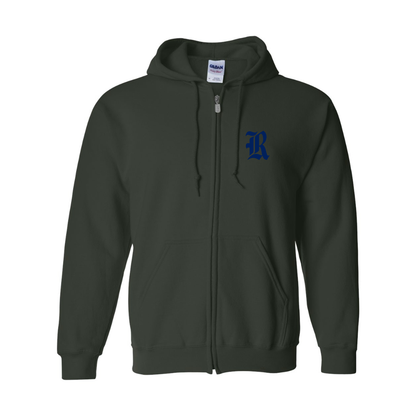 Men's Rice Owls Logo Gildan  Heavy Blend Full Zip Hooded Sweatshirt