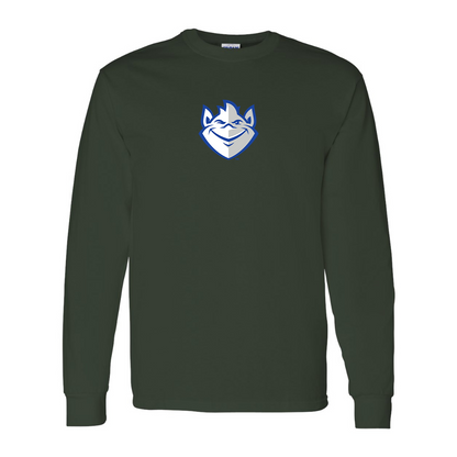 Men's Saint Louis Billikens Logo Gildan Heavy Cotton Long Sleeve T-Shirt