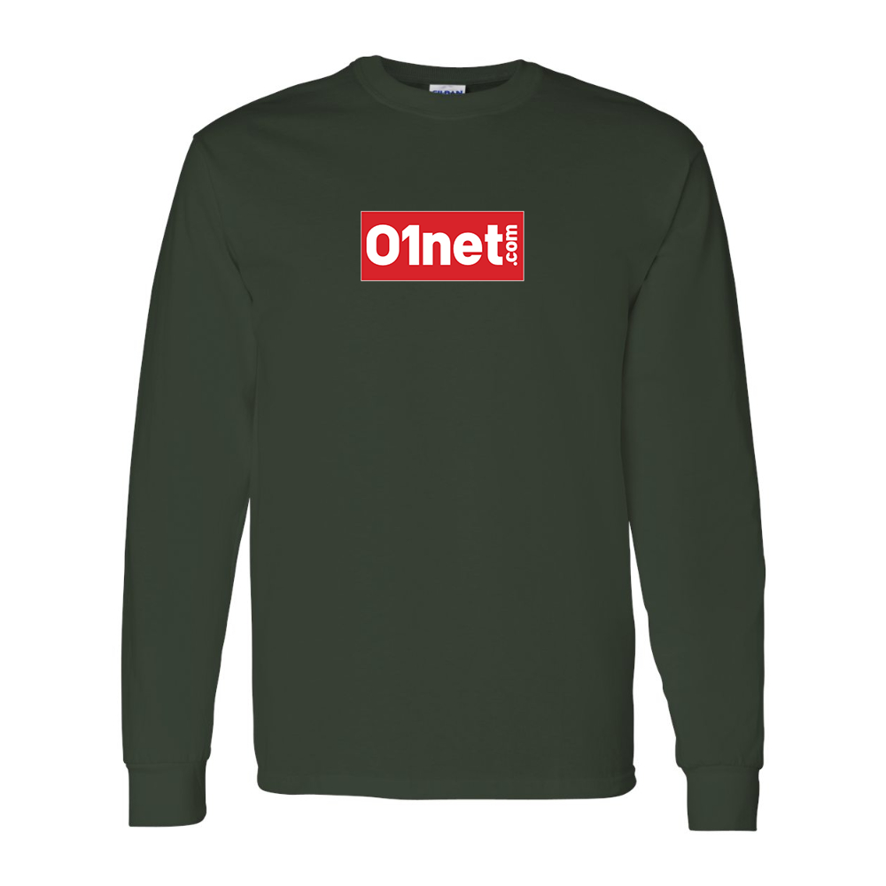 Men's 01net Logo Gildan Heavy Cotton Long Sleeve T-Shirt