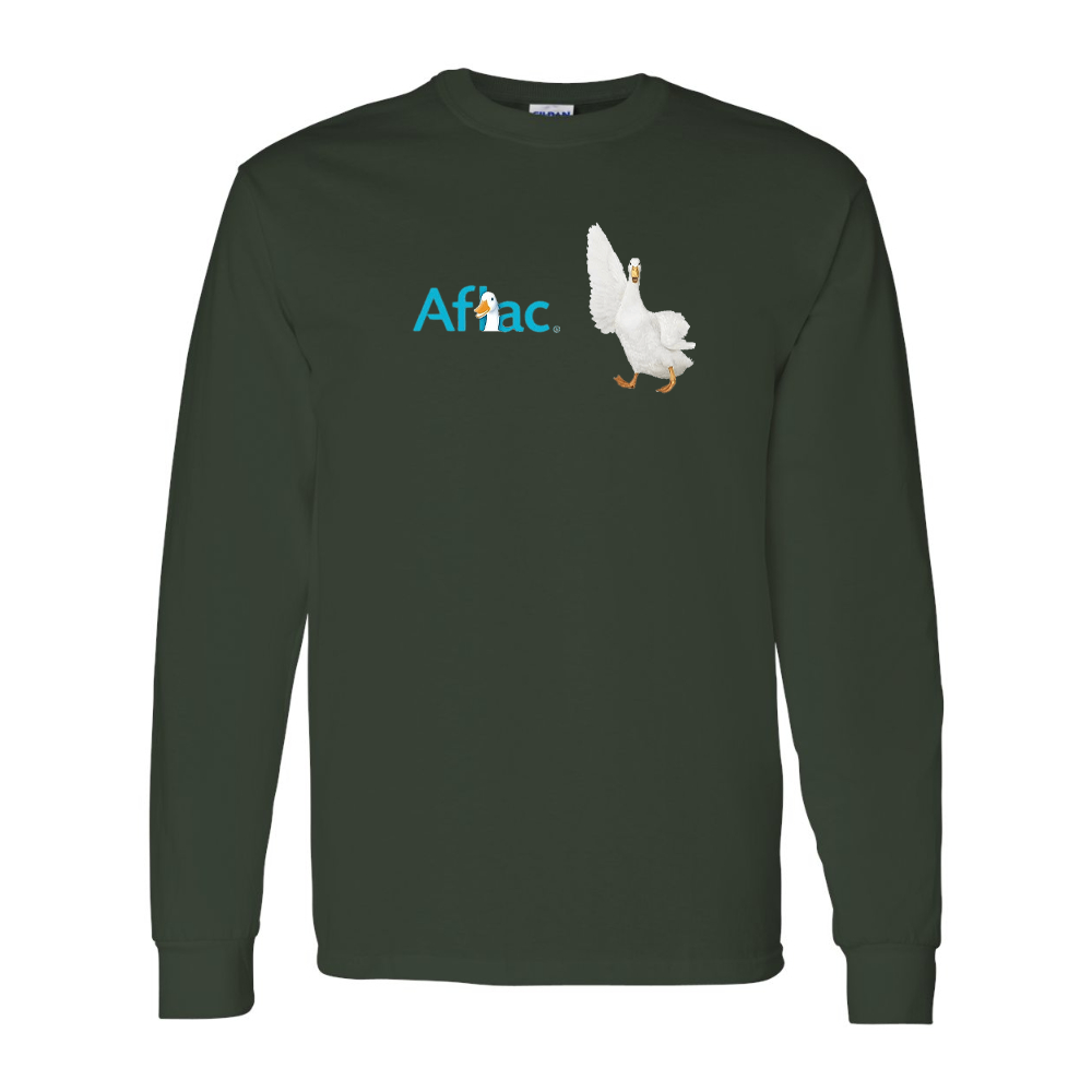 Men's Aflac Logo and Duck Gildan Heavy Cotton Long Sleeve T-Shirt