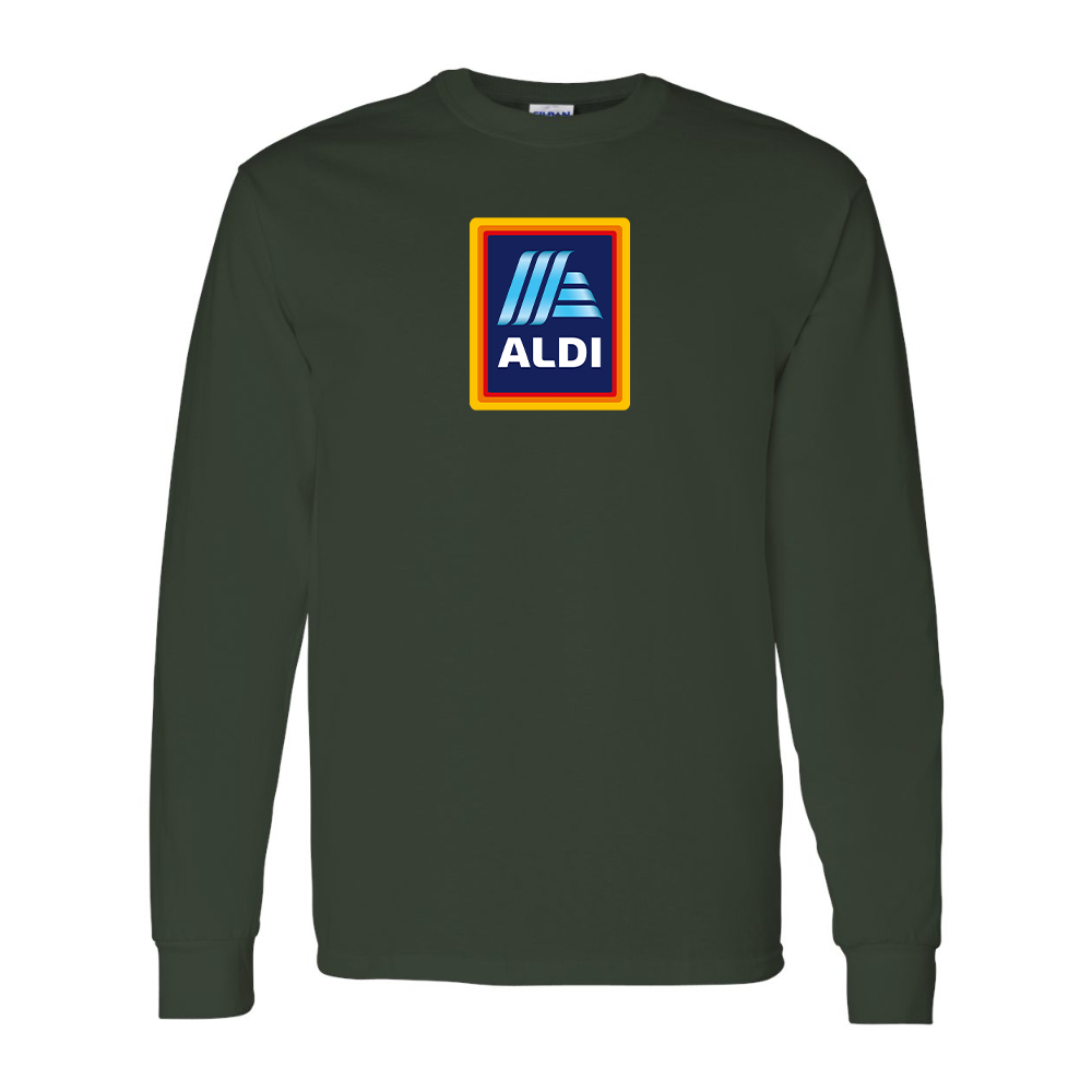 Men's Aldi Logo Gildan Heavy Cotton Long Sleeve T-Shirt