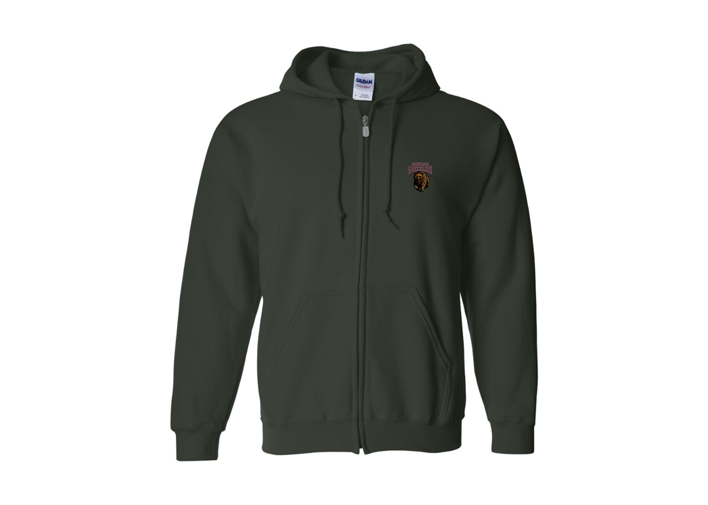 Men's Montana Grizzliesl Gildan  Heavy Blend Full Zip Hooded Sweatshirt