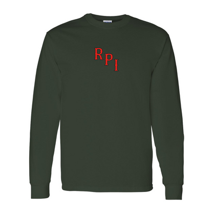 Men's RPI Engineers Logo Gildan Heavy Cotton Long Sleeve T-Shirt