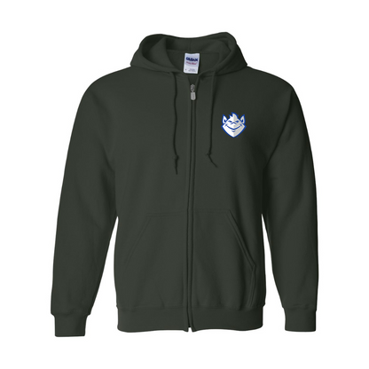 Men's Saint Louis Billikens Logo Gildan  Heavy Blend Full Zip Hooded Sweatshirt