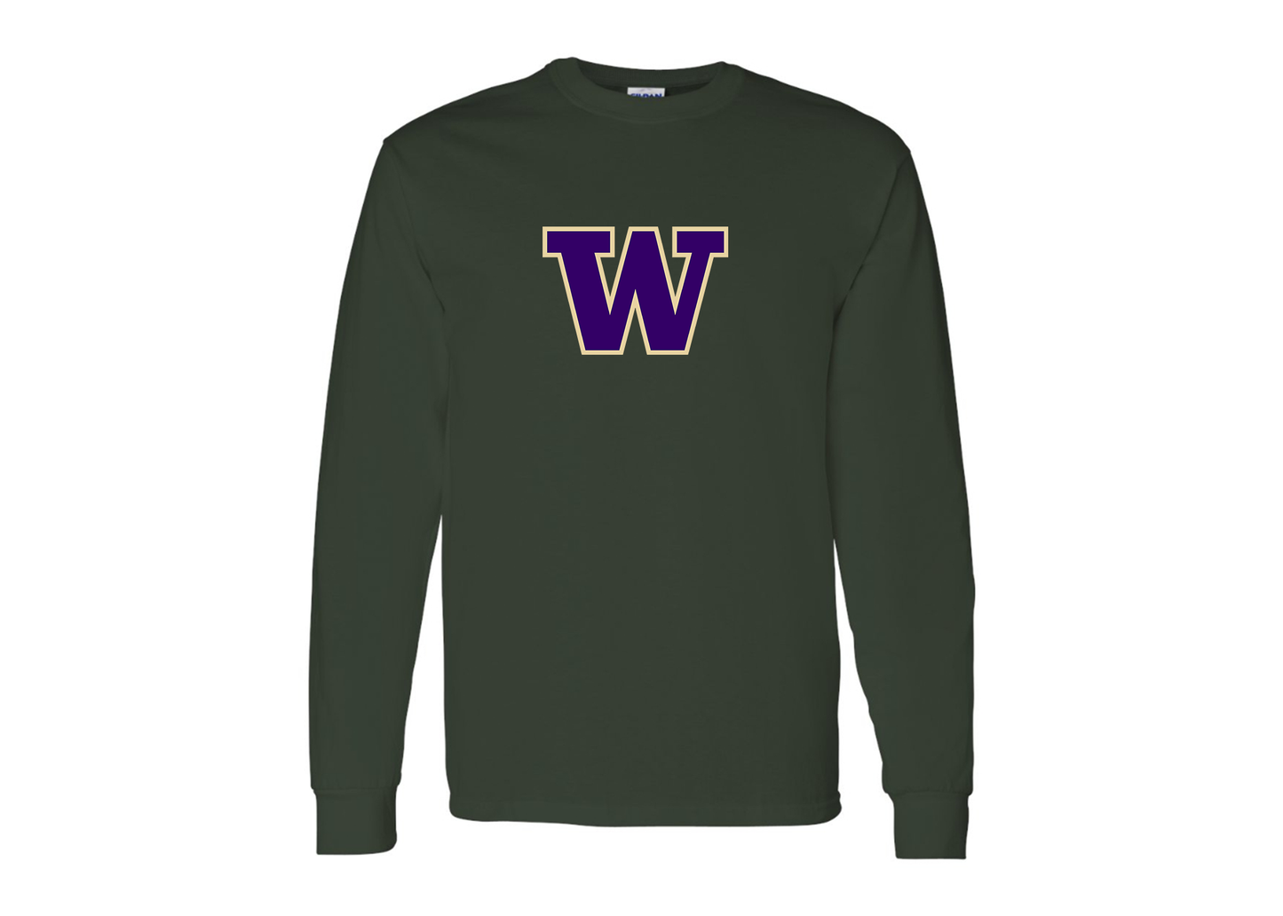 Men's Washington Huskies Gildan Heavy Cotton Long Sleeve T-Shirt