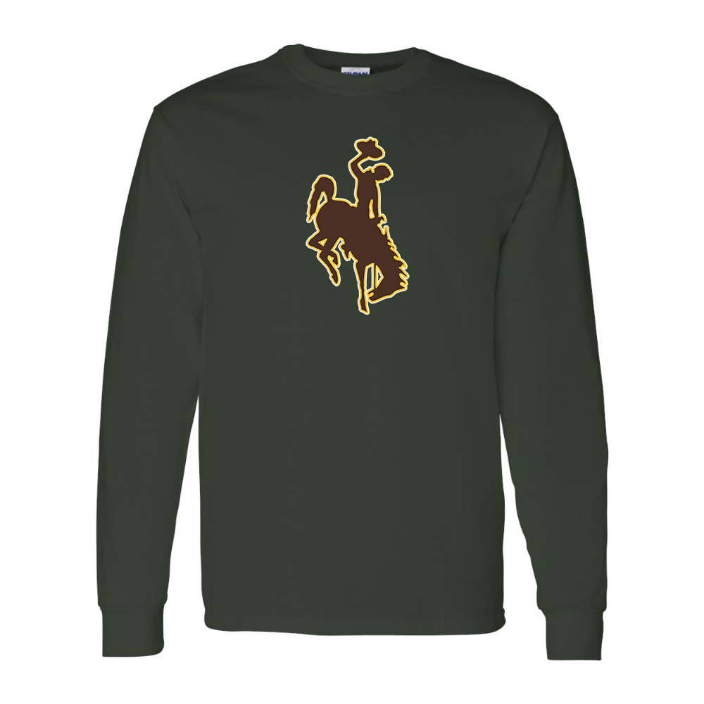 Men's Wyoming Cowboys Gildan Heavy Cotton Long Sleeve T-Shirt