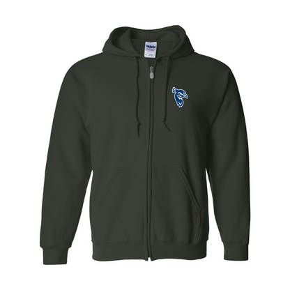 Men's Saint Peters Peacocks Logo Gildan  Heavy Blend Full Zip Hooded Sweatshirt