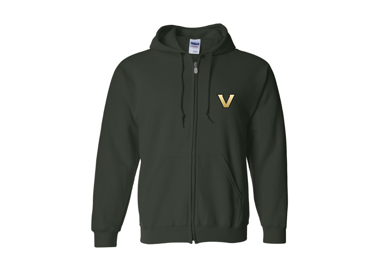 Men's Vanderbilt Commodores Gildan  Heavy Blend Full Zip Hooded Sweatshirt