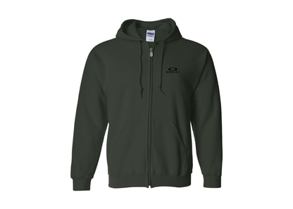 Men's Oakley Logo Gildan  Heavy Blend Full Zip Hooded Sweatshirt