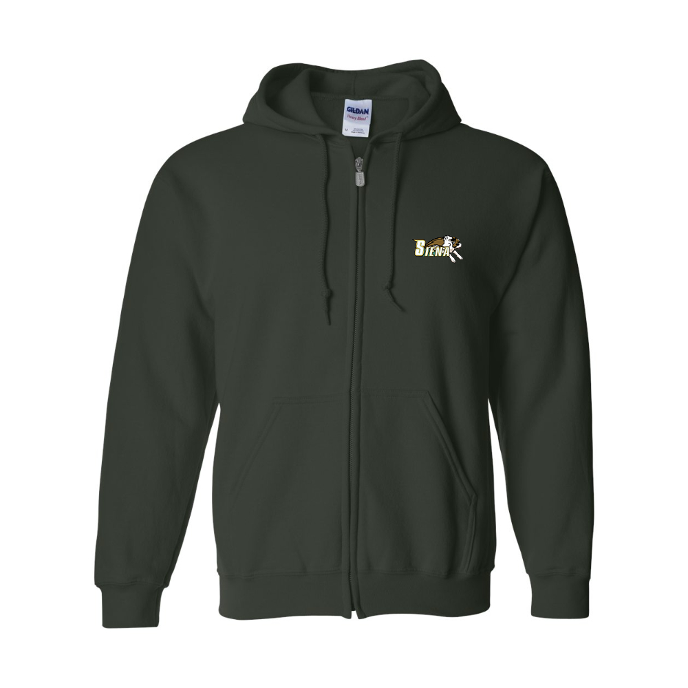 Men's Siena Saints Logo Gildan  Heavy Blend Full Zip Hooded Sweatshirt