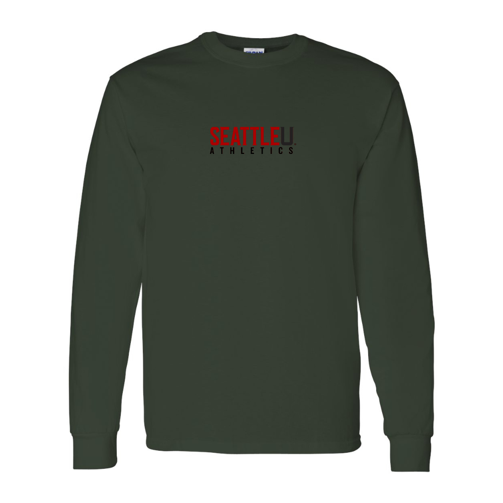 Men's Seattle Redhawks Logo Gildan Heavy Cotton Long Sleeve T-Shirt