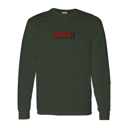 Men's Seattle Redhawks Logo Gildan Heavy Cotton Long Sleeve T-Shirt