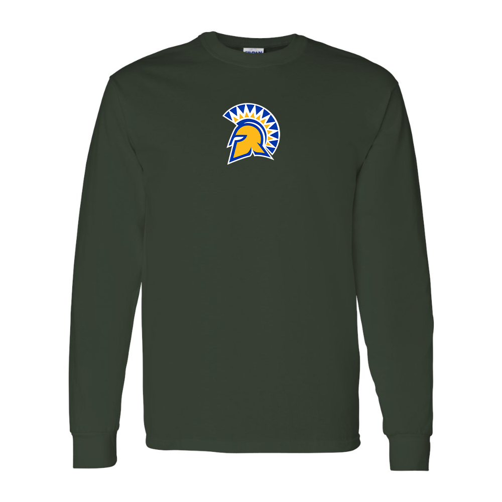 Men's San Jose State Spartans Logo Gildan Heavy Cotton Long Sleeve T-Shirt