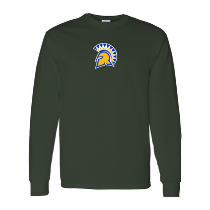 Men's San Jose State Spartans Logo Gildan Heavy Cotton Long Sleeve T-Shirt