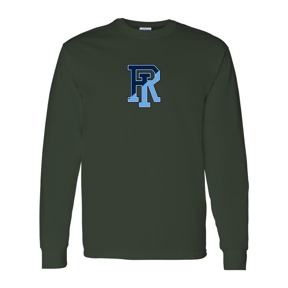 Men's Rhode Island Rams Logo Gildan Heavy Cotton Long Sleeve T-Shirt