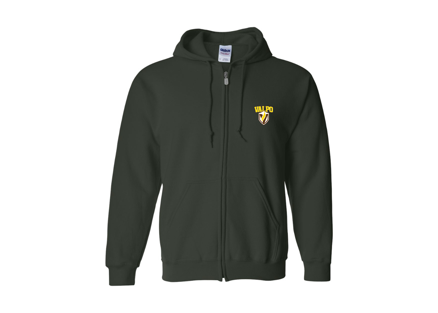 Men's Valparaiso Crusaders Gildan  Heavy Blend Full Zip Hooded Sweatshirt