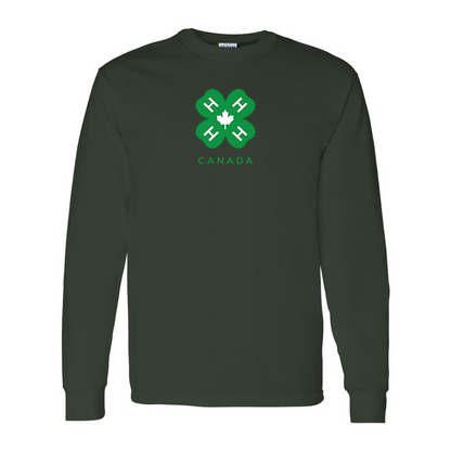 Men's 4H Canada Logo Gildan Heavy Cotton Long Sleeve T-Shirt