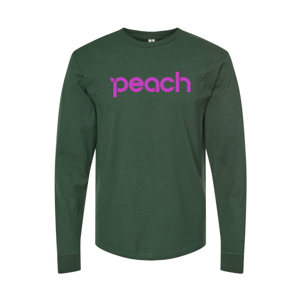 Men's Peach Aviation Logo Long Sleeve T-Shirt