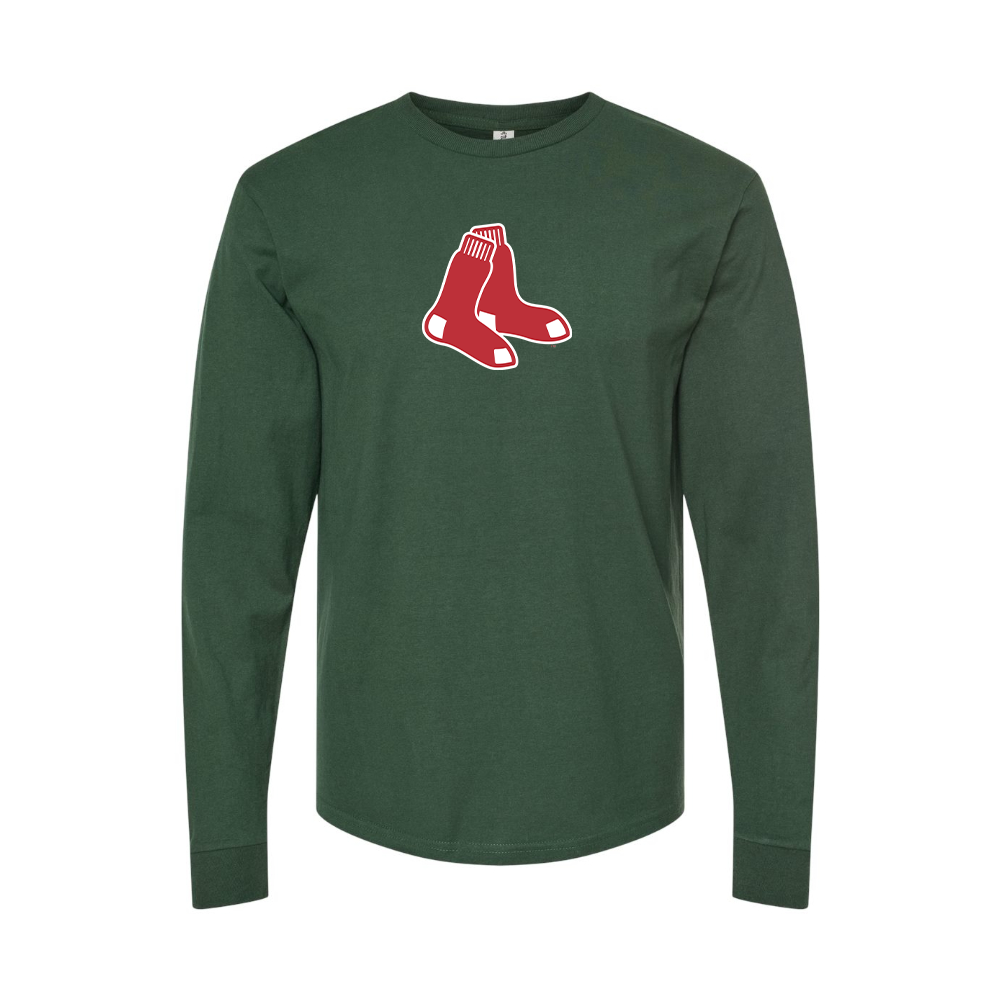 Men's Long Boston Red Sox Logo Sleeve T-Shirt
