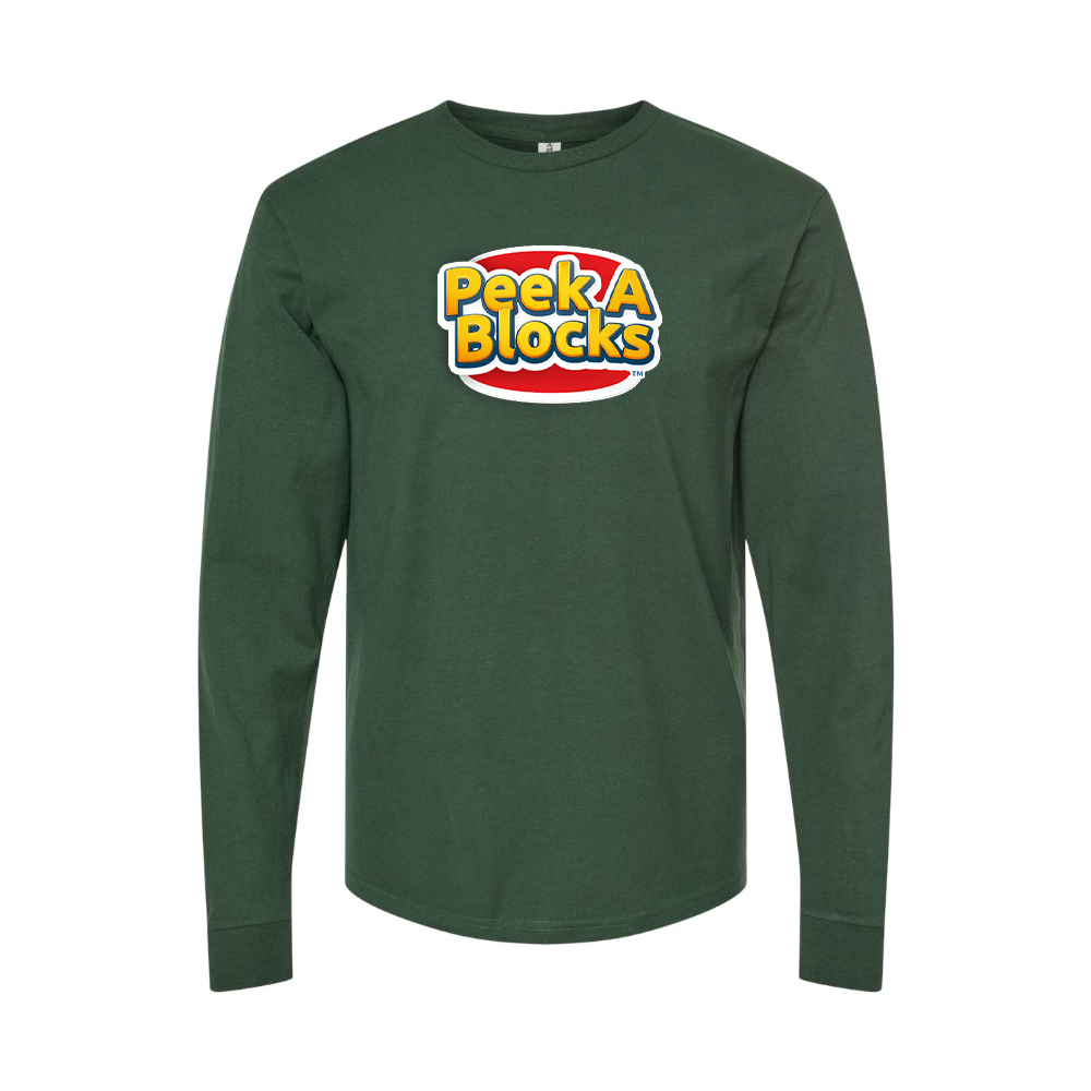 Men's Peek A Blocks Logo Long Sleeve T-Shirt