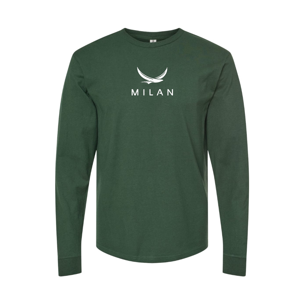 Men's Milan Red Logo Long Sleeve T-Shirt