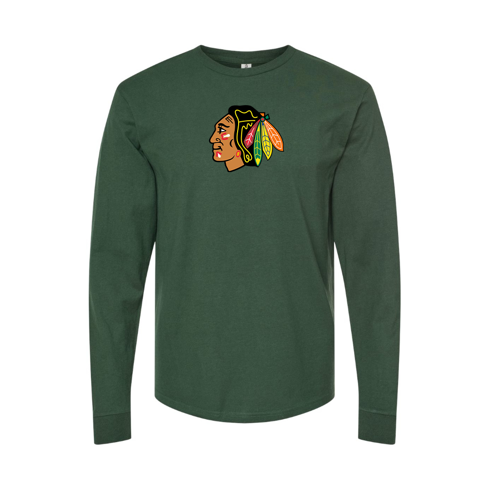 Men's Blackhawks Logo Long Sleeve T-Shirt