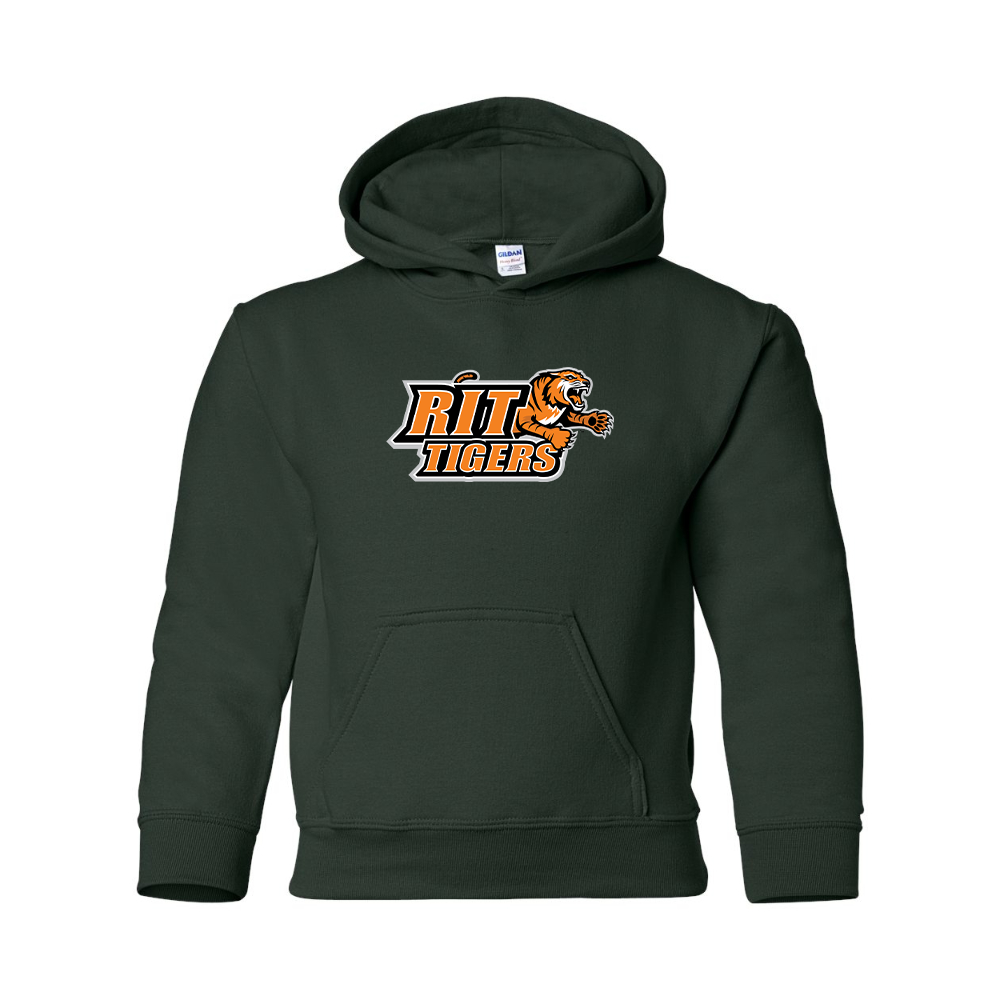 Youth RIT Tigers Logo Gildan Heavy Blend  Hooded Sweatshirt