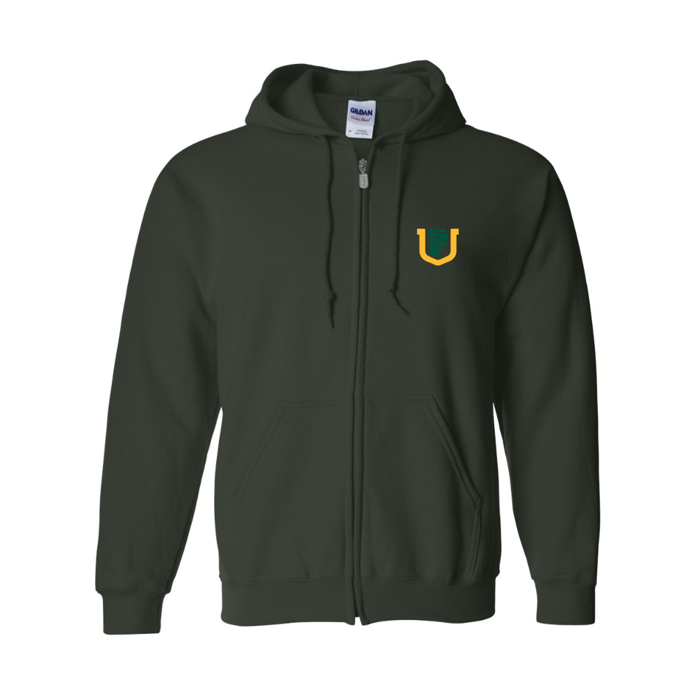 Men's San Francisco Dons Logo Gildan  Heavy Blend Full Zip Hooded Sweatshirt