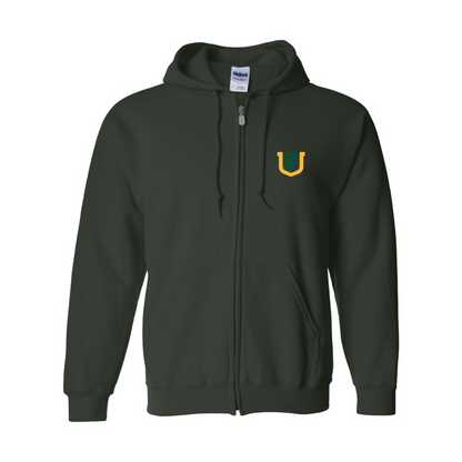 Men's San Francisco Dons Logo Gildan  Heavy Blend Full Zip Hooded Sweatshirt