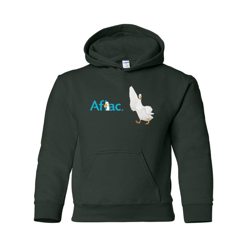 Youth Aflac Logo and Duck Gildan Heavy Blend  Hooded Sweatshirt