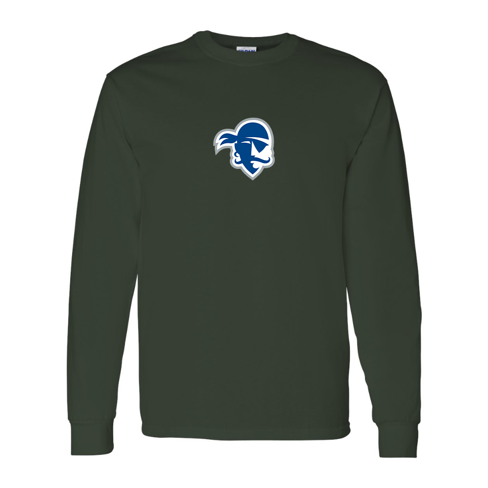 Men's Seton Hall Pirates Logo Gildan Heavy Cotton Long Sleeve T-Shirt