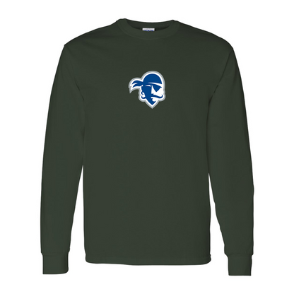 Men's Seton Hall Pirates Logo Gildan Heavy Cotton Long Sleeve T-Shirt