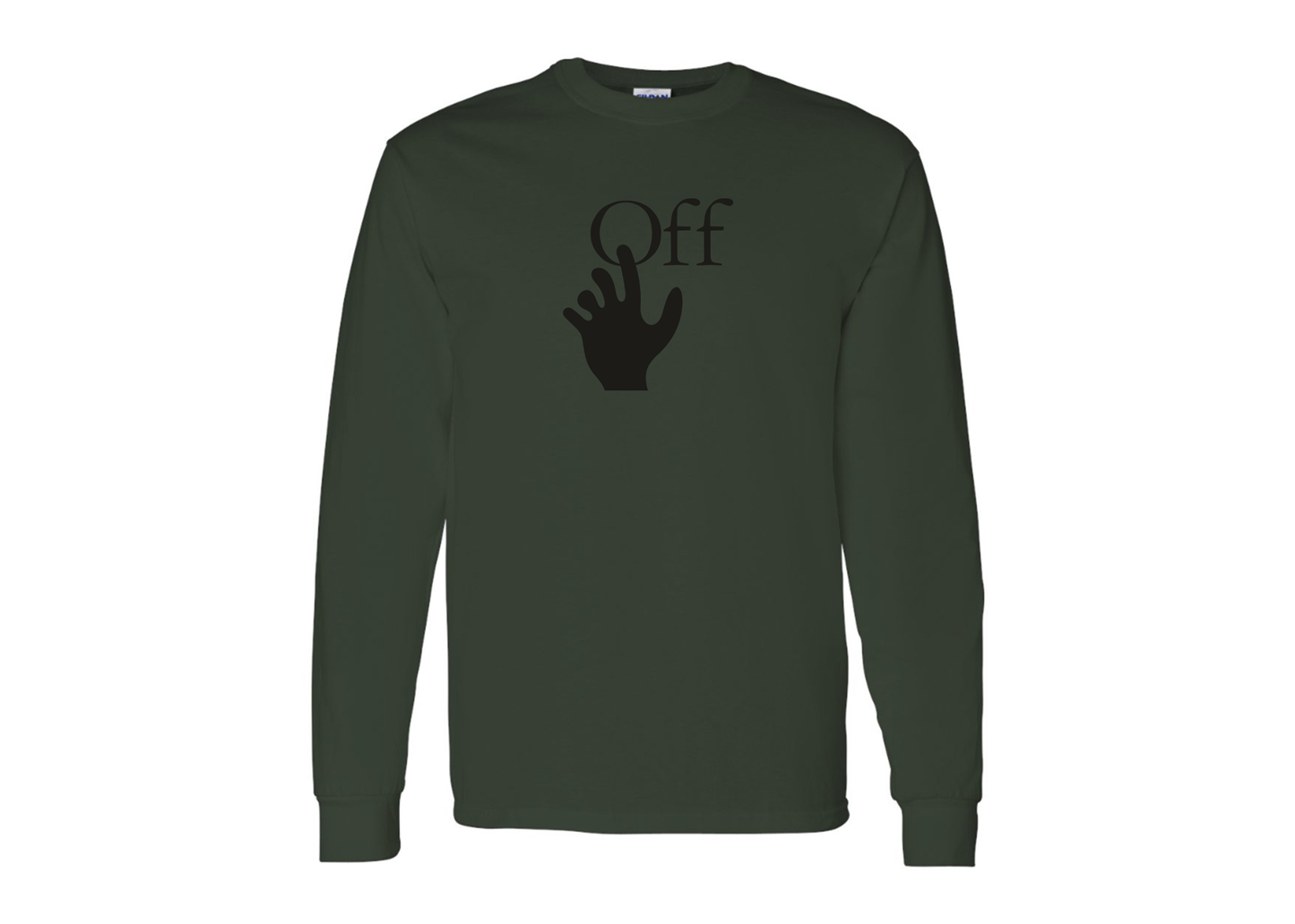 Men's Off-White Hand Gildan Heavy Cotton Long Sleeve T-Shirt