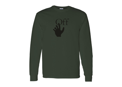 Men's Off-White Hand Gildan Heavy Cotton Long Sleeve T-Shirt