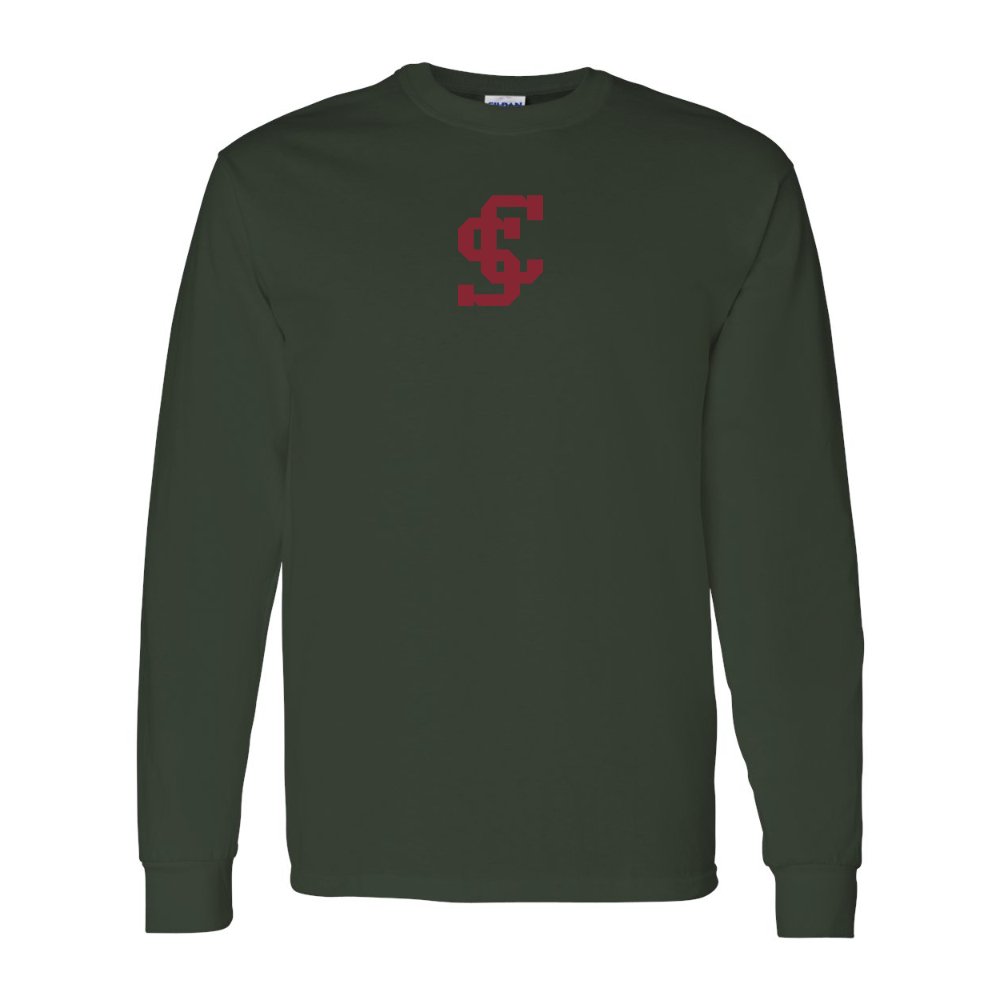 Men's Santa Clara Broncos Logo Gildan Heavy Cotton Long Sleeve T-Shirt