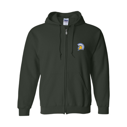 Men's San Jose State Spartans Logo Gildan  Heavy Blend Full Zip Hooded Sweatshirt