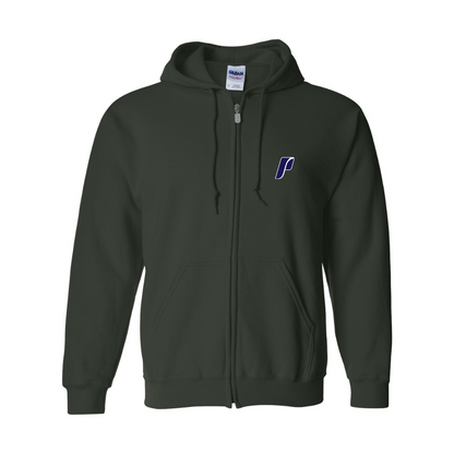 Men's Portland Pilots Logo Gildan  Heavy Blend Full Zip Hooded Sweatshirt