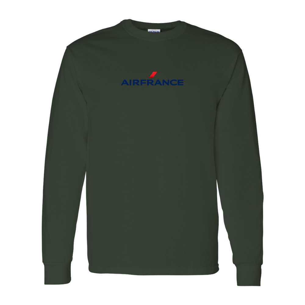 Men's Air France Logo Gildan Heavy Cotton Long Sleeve T-Shirt