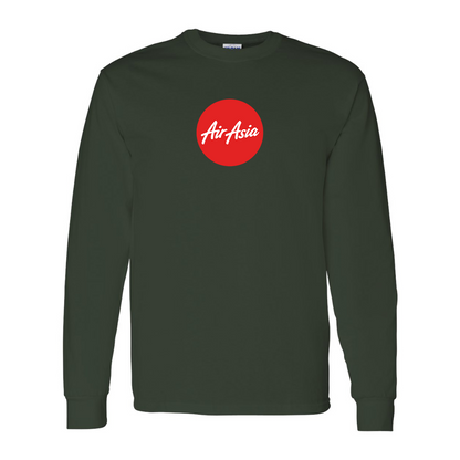 Men's Air Asia Logo Gildan Heavy Cotton Long Sleeve T-Shirt