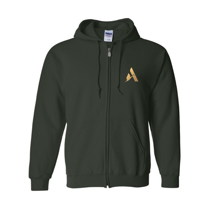 Men's Accor Golden Logo Gildan  Heavy Blend Full Zip Hooded Sweatshirt