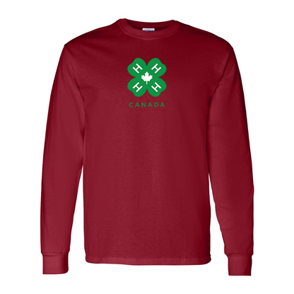 Men's 4H Canada Logo Gildan Heavy Cotton Long Sleeve T-Shirt
